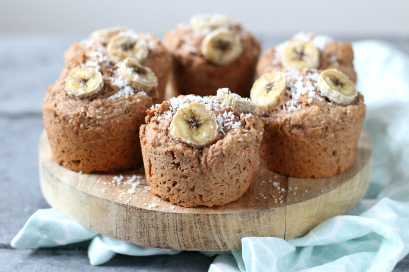 Vegan bananen brood muffins met kokos www.jaimyskitchen.nl