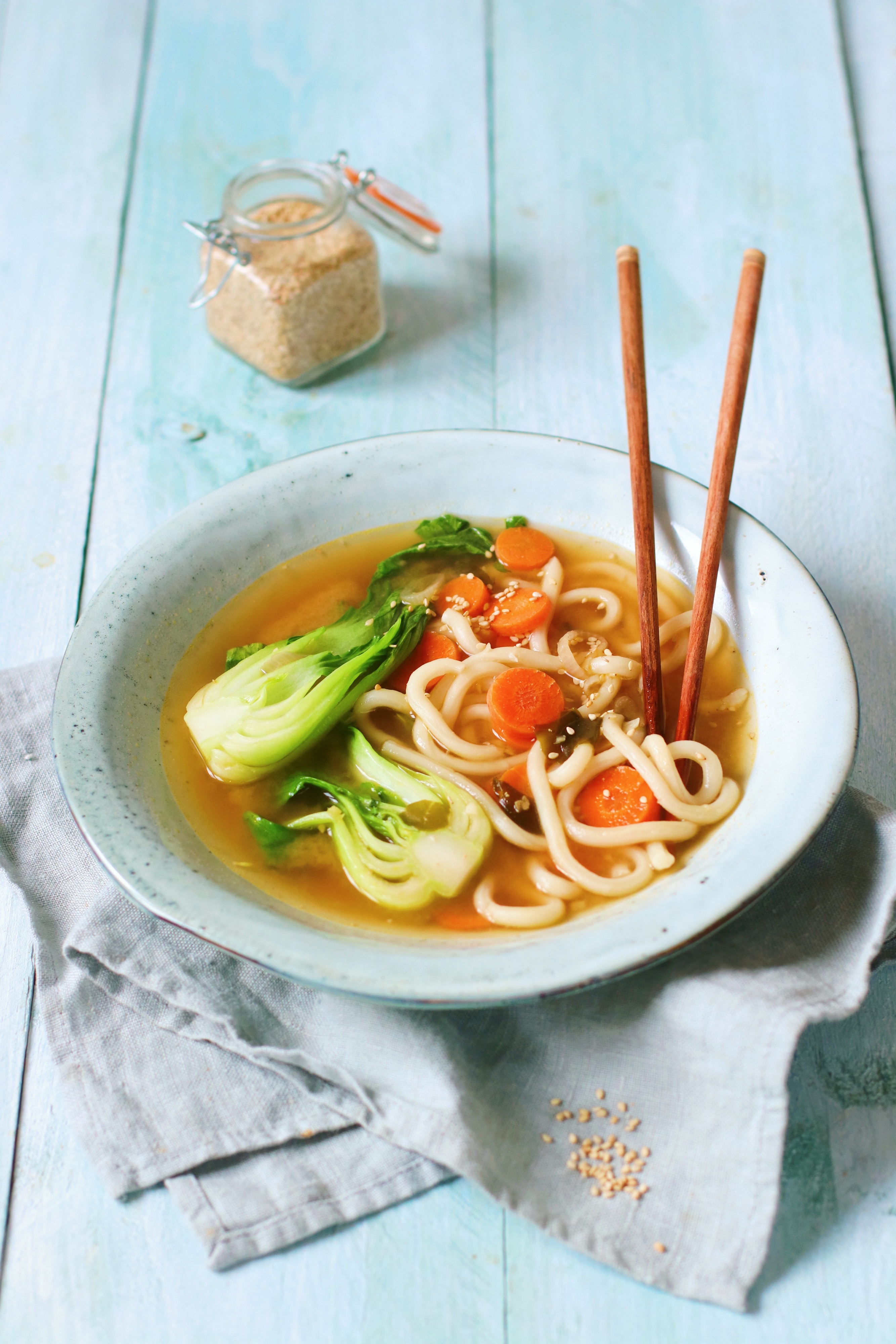 Recept udon noedel soep met bok choy www.jaimyskitchen.nl